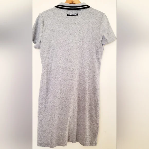Calvin Klein gray collared short-sleeve shirt dress - Picture 6 of 6